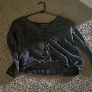small grey cropped sweater from talbots
